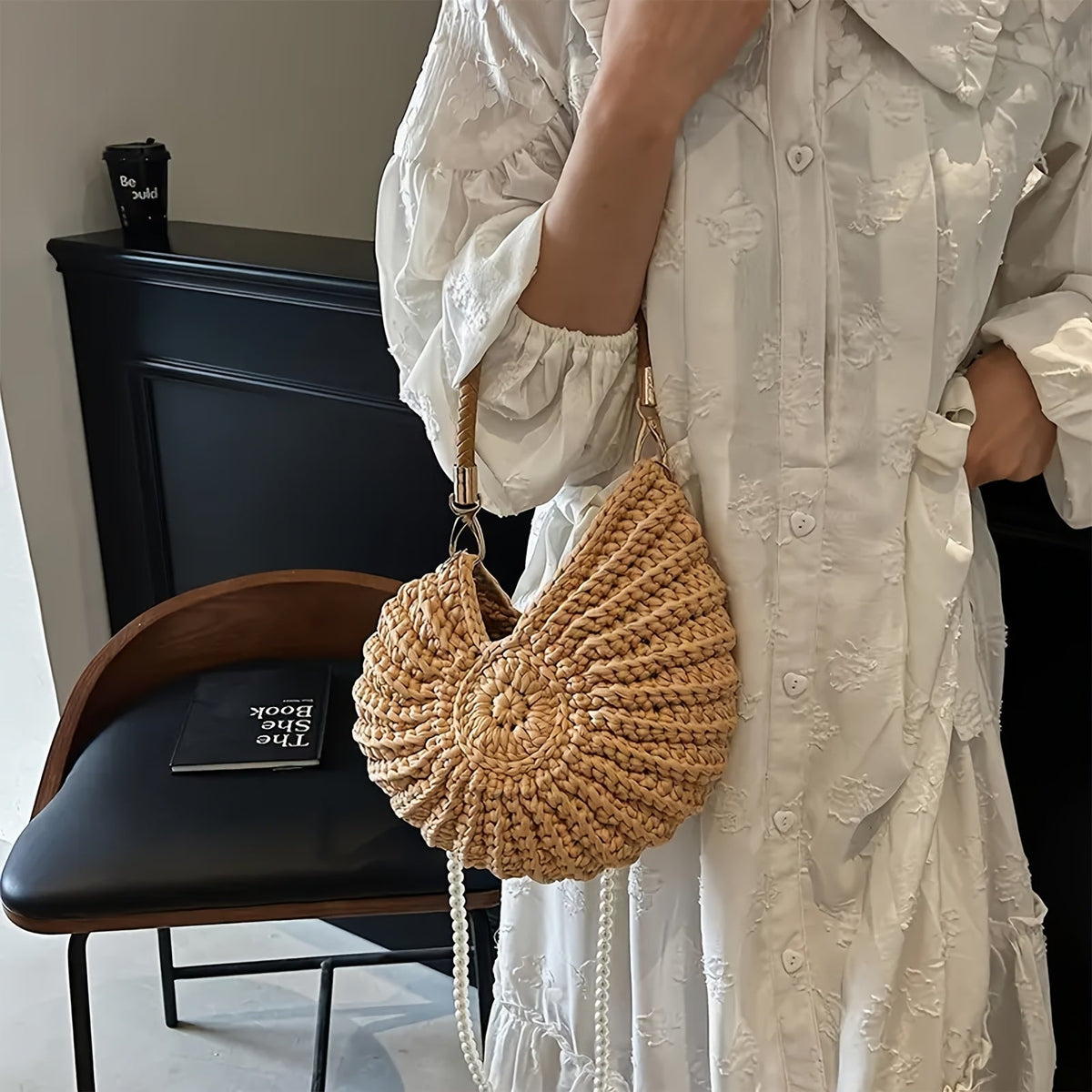 Tea™ | BOLSO TOTE TRENZADO CON ASA DE CADENA