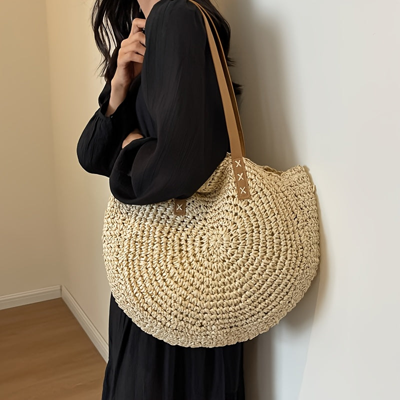 Lisa™ | BOLSO REDONDO DE RAFIA TRENZADA