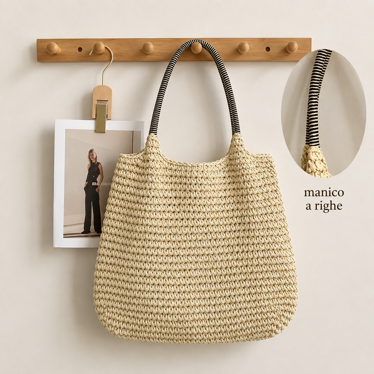 Natalina™ | BOLSO CRUZADO DE RAFIA TRENZADA
