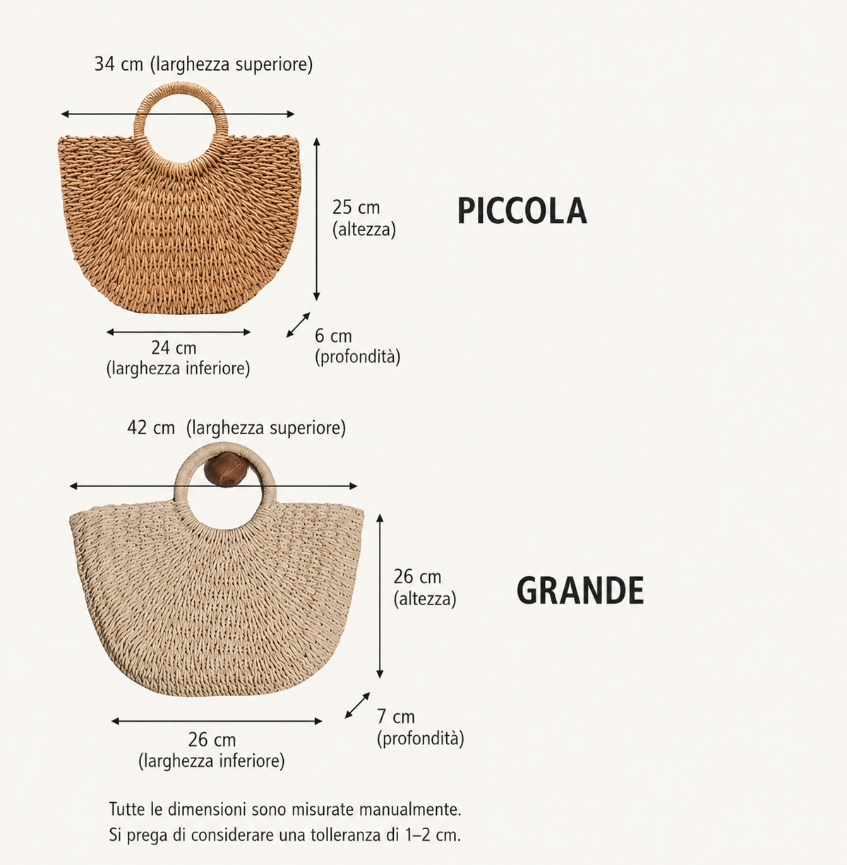 Serenella™ | BOLSO MEDIA LUNA DE RAFIA TRENZADA