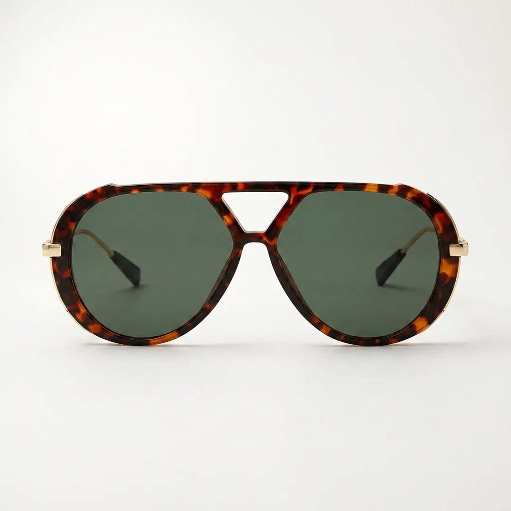Lentes de Sol Aviador Panther Verde fondo blanco