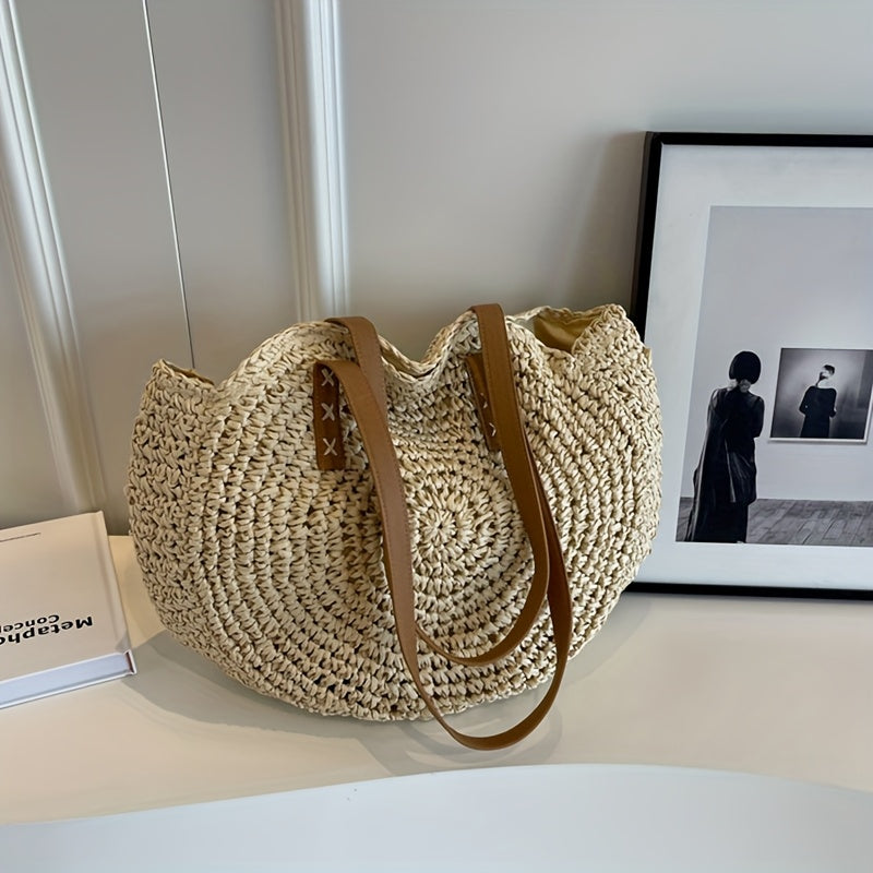 Lisa™ | BOLSO REDONDO DE RAFIA TRENZADA