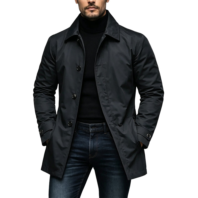 Gabardina impermeable para hombre - Negro